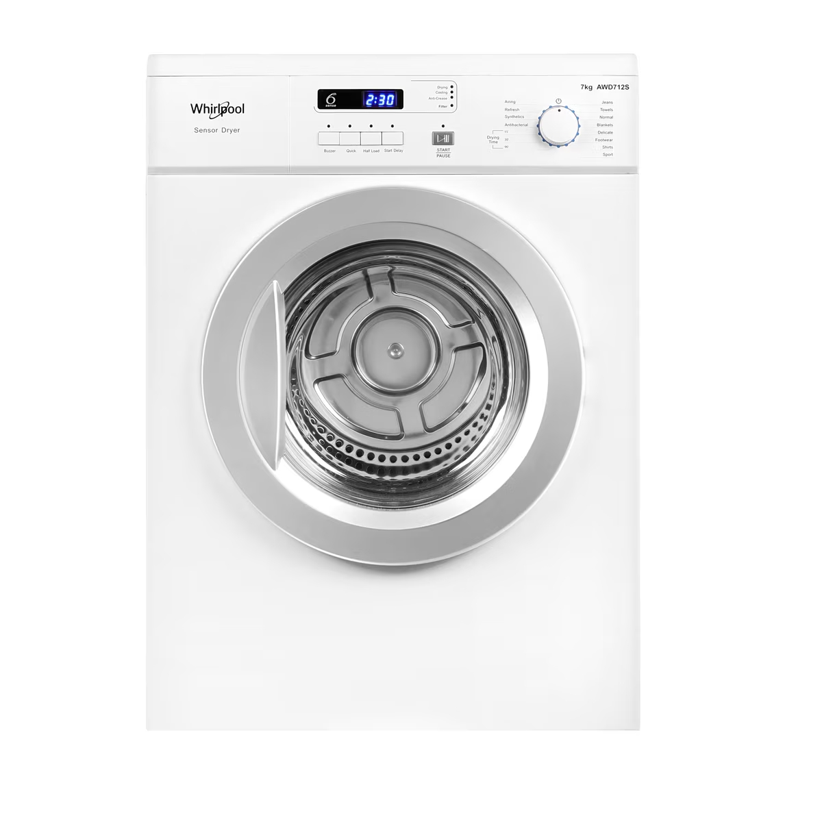 WHIRLPOOL 惠而浦 AWD712S 7公斤 排氣式乾衣機 (第6感智能感應)